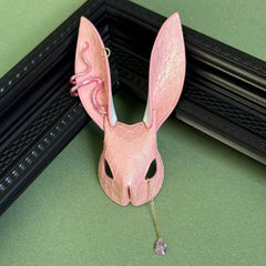 Pink Snakeskin & Lambskin Bunny Bag Charm — product photograph 11