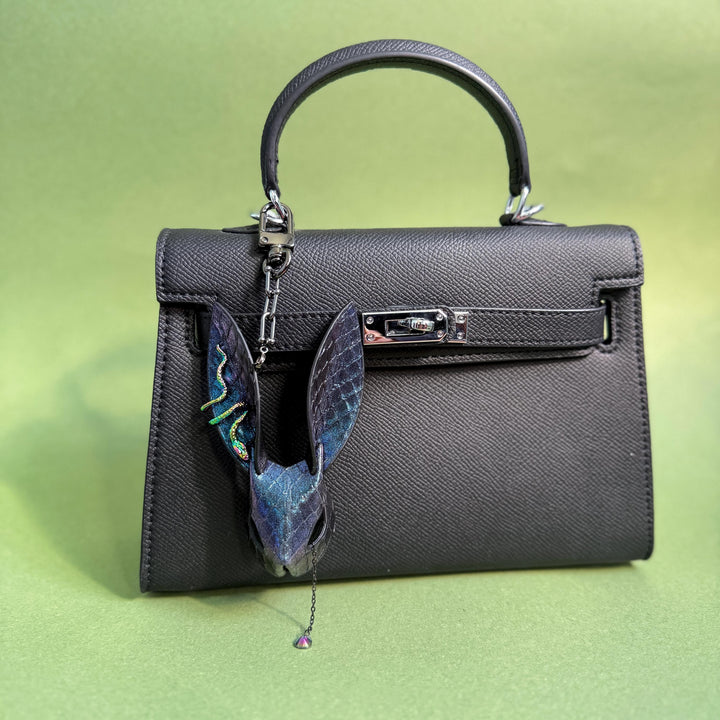 Blue-Purple Rainbow Snakeskin Bunny Bag Charm — product photograph 2