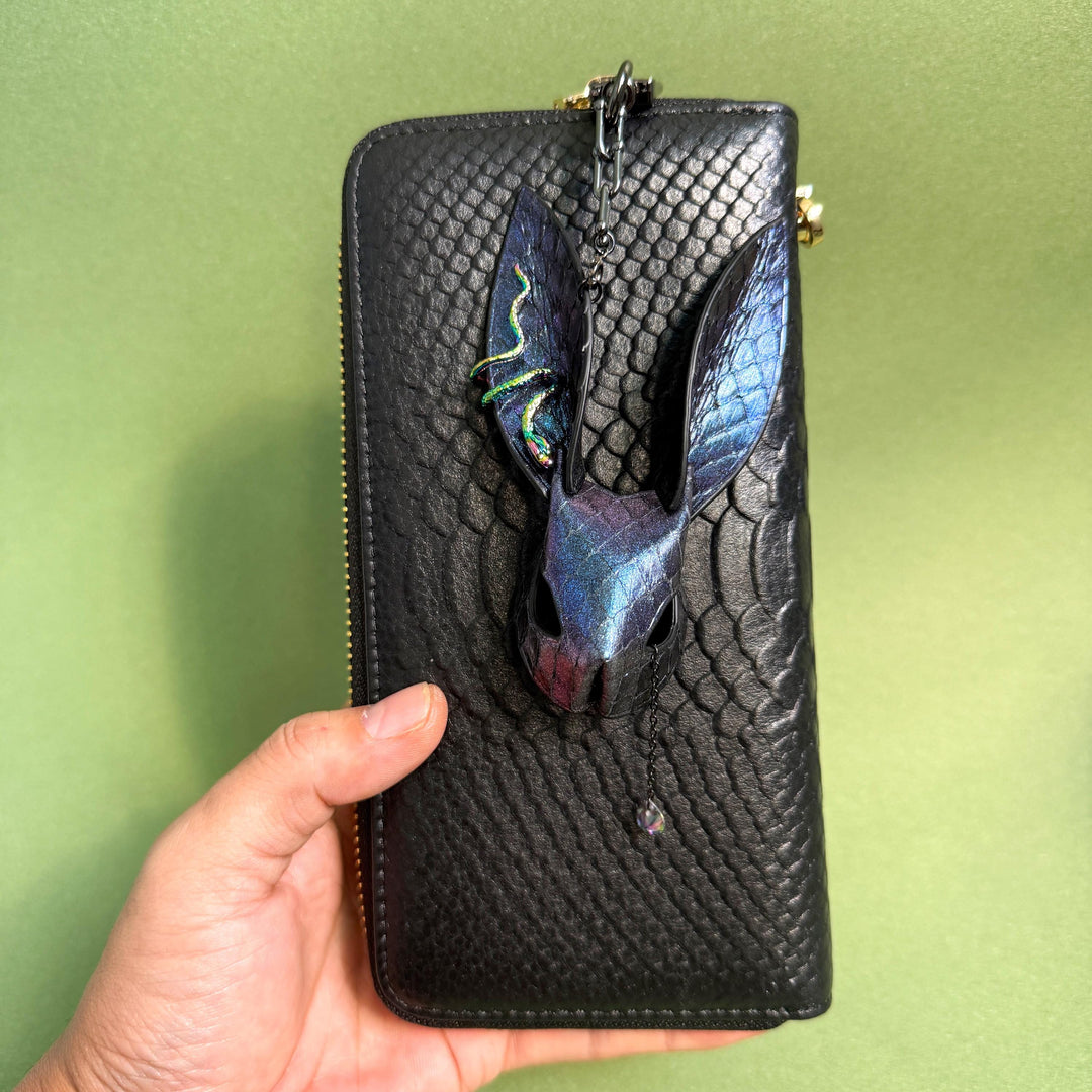 Blue-Purple Rainbow Snakeskin Bunny Bag Charm — product photograph 4