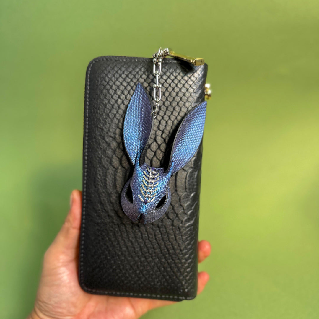 Blue-Purple Iridescent Snakeskin Bunny Charm — product photograph 4