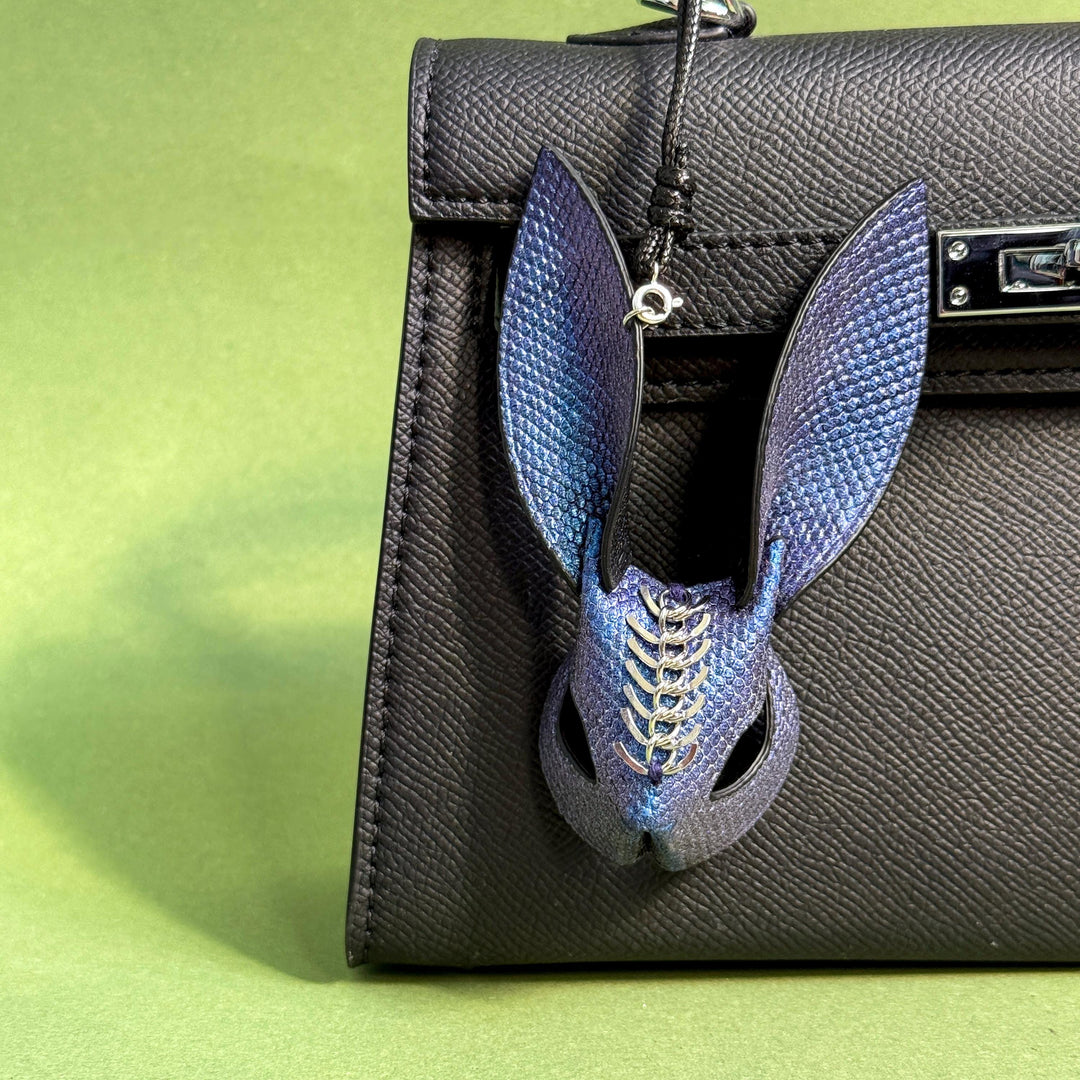 Blue-Purple Iridescent Snakeskin Bunny Charm — product photograph 1