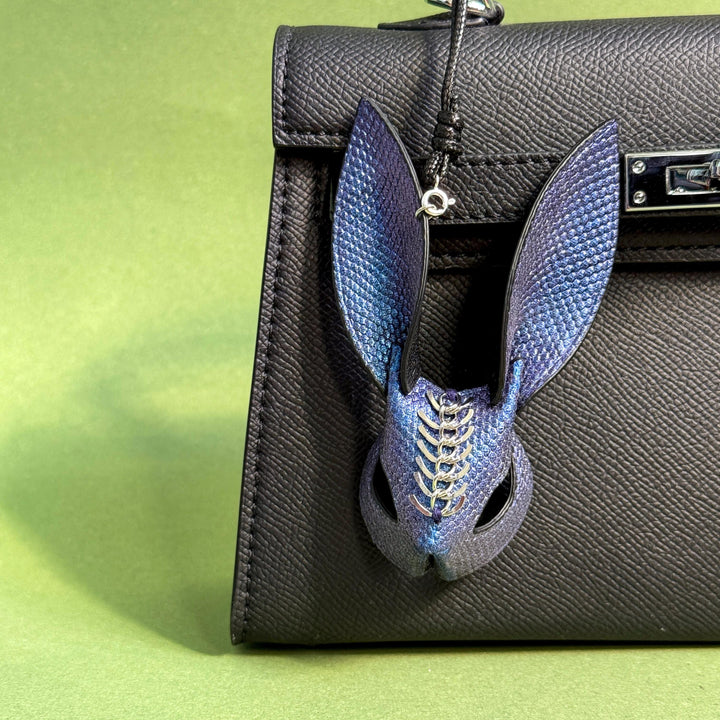 Blue-Purple Iridescent Snakeskin Bunny Charm — product photograph 1