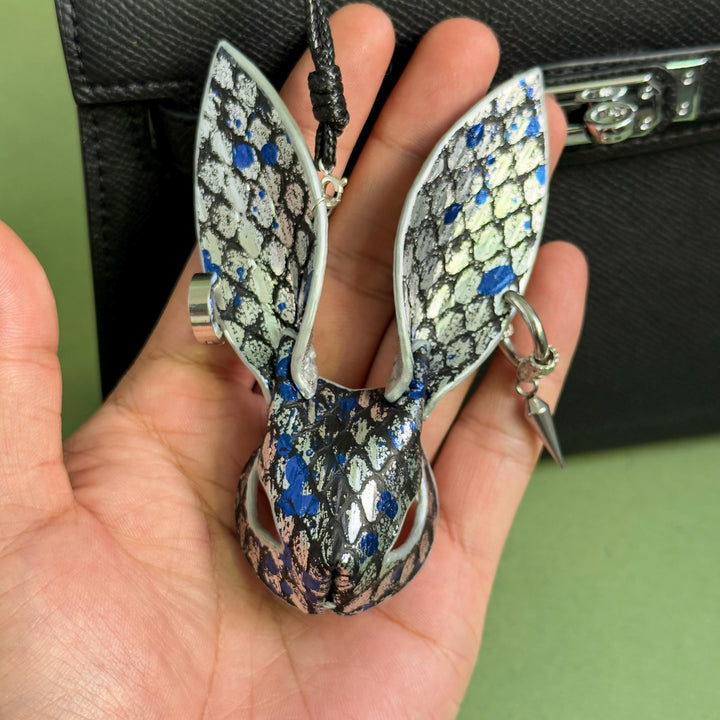 Cyberpunk Snakeskin Bunny Bag Charm — product photograph 3