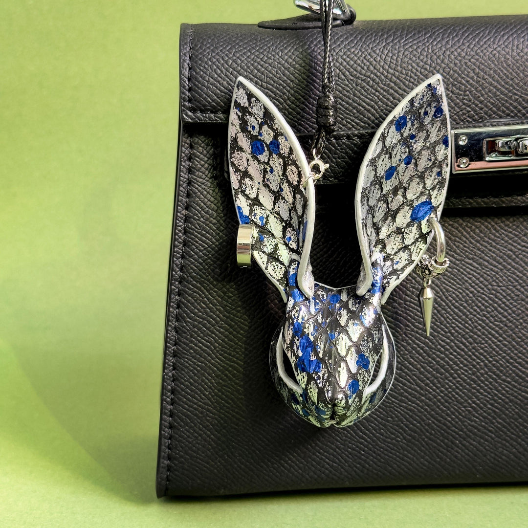 Cyberpunk Snakeskin Bunny Bag Charm — product photograph 1