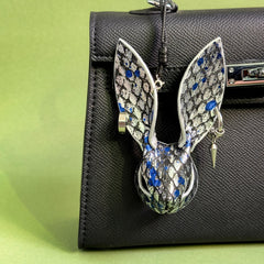 Cyberpunk Snakeskin Bunny Bag Charm — product photograph 1