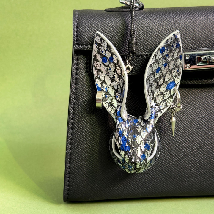 Cyberpunk Snakeskin Bunny Bag Charm — product photograph 1