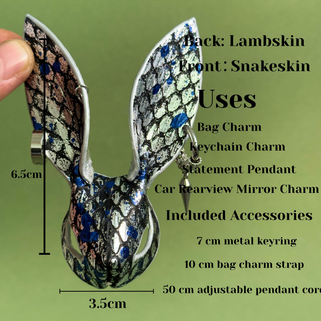 Cyberpunk Snakeskin Bunny Bag Charm — product photograph 5