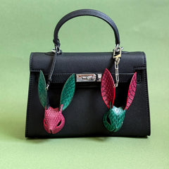 Colorblock Snakeskin Bunny Bag Charm — product photograph 2
