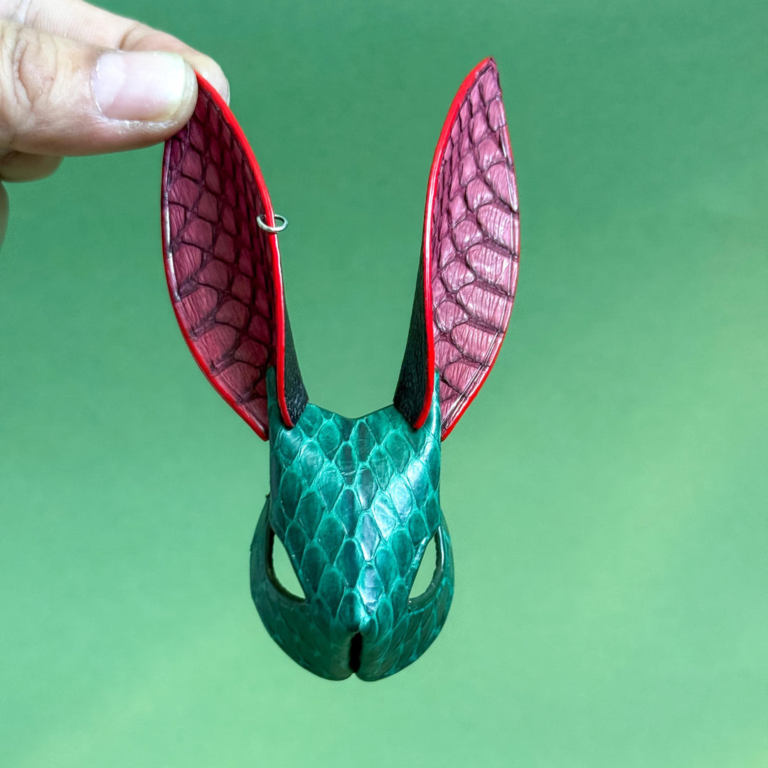 Colorblock Snakeskin Bunny Bag Charm — product photograph 10