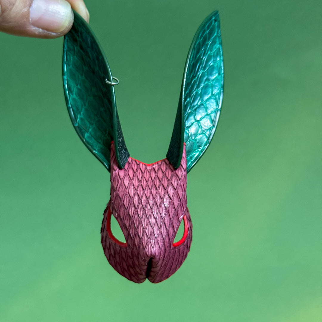 Colorblock Snakeskin Bunny Bag Charm — product photograph 9