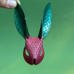 Colorblock Snakeskin Bunny Bag Charm — product photograph 9