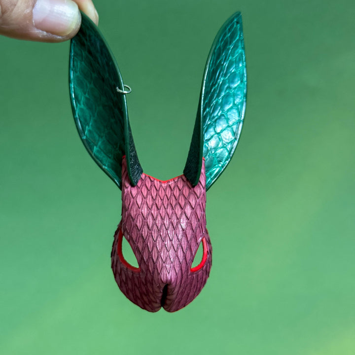 Colorblock Snakeskin Bunny Bag Charm — product photograph 9
