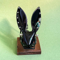 Glossy Black Lambskin Bunny Bag Charm — product photograph 5