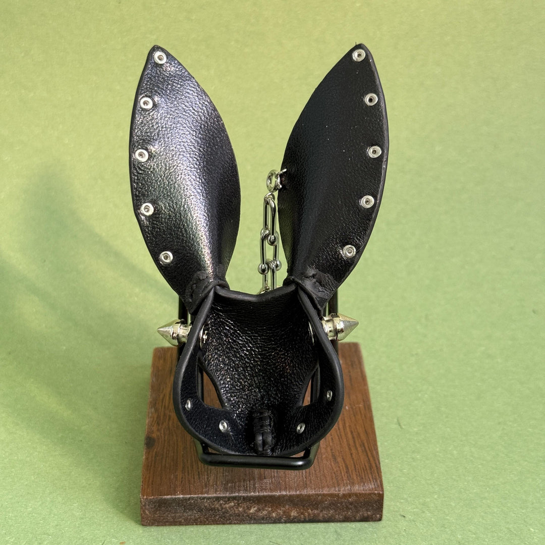 Glossy Black Lambskin Bunny Bag Charm — product photograph 6