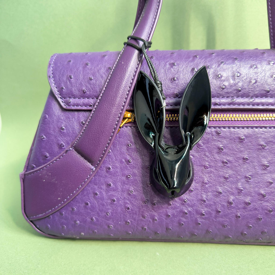 Custom Black Lambskin Bunny Bag Charm — product photograph 5