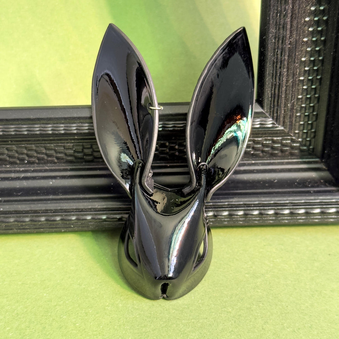 Custom Black Lambskin Bunny Bag Charm — product photograph 9
