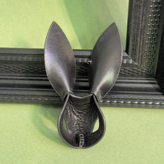Custom Black Lambskin Bunny Bag Charm — product photograph 10