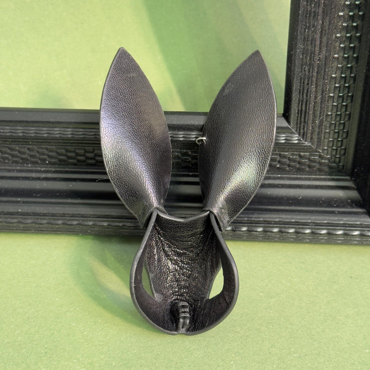 Custom Black Lambskin Bunny Bag Charm — product photograph 10