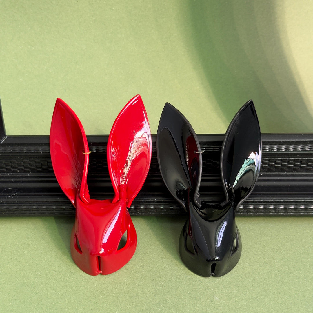 Custom Red Lambskin Bunny Bag Charm — product photograph 11