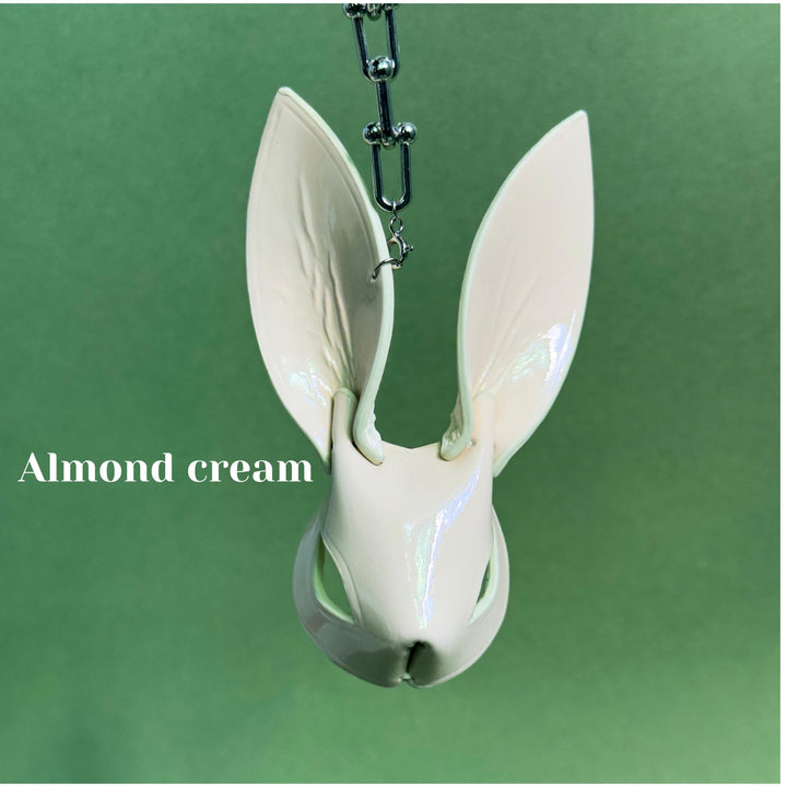 Custom White Lambskin Bunny Bag Charm — product photograph 10
