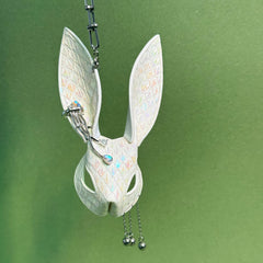 Fairycore White Snakeskin Bunny Bag Charm — product photograph 7