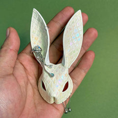 Fairycore White Snakeskin Bunny Bag Charm — product photograph 1