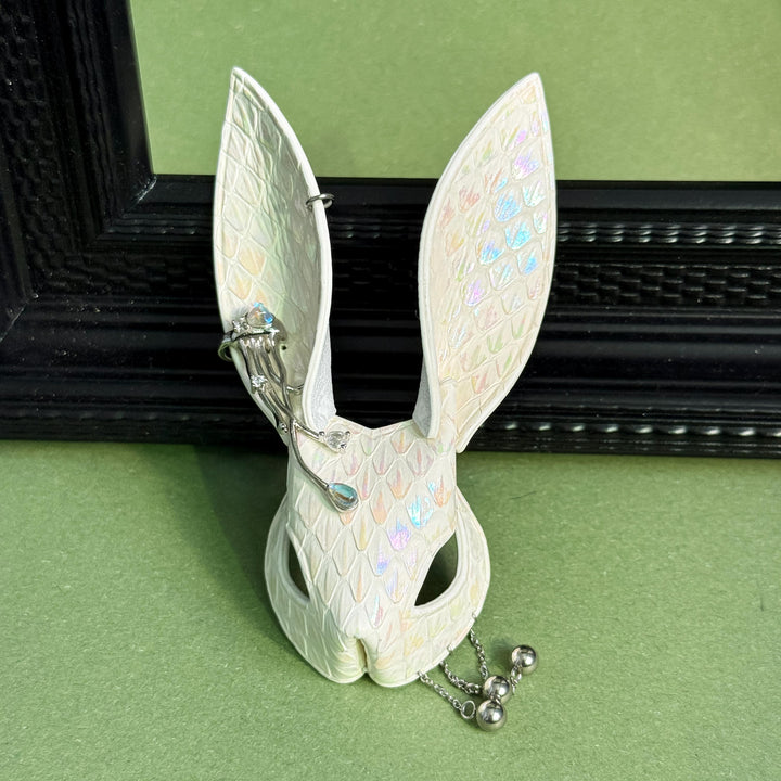 Fairycore White Snakeskin Bunny Bag Charm — product photograph 10