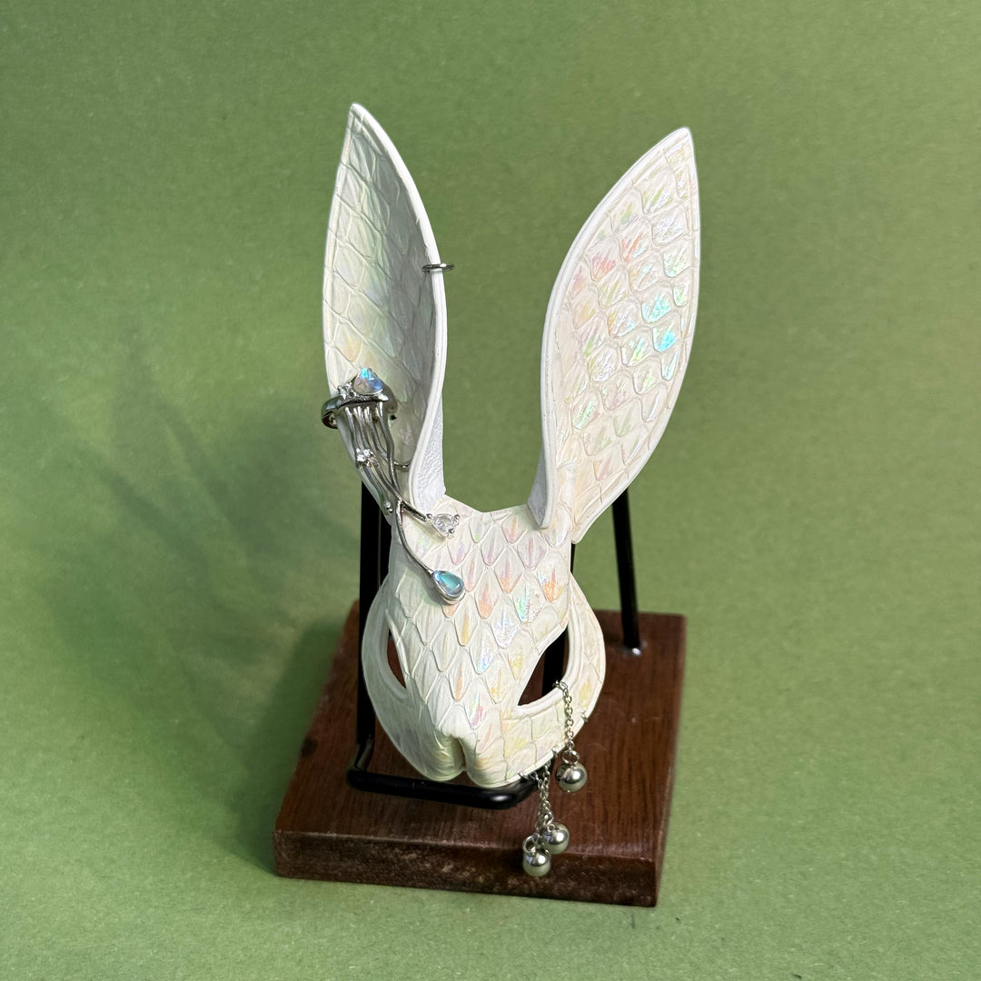 Fairycore White Snakeskin Bunny Bag Charm — product photograph 8