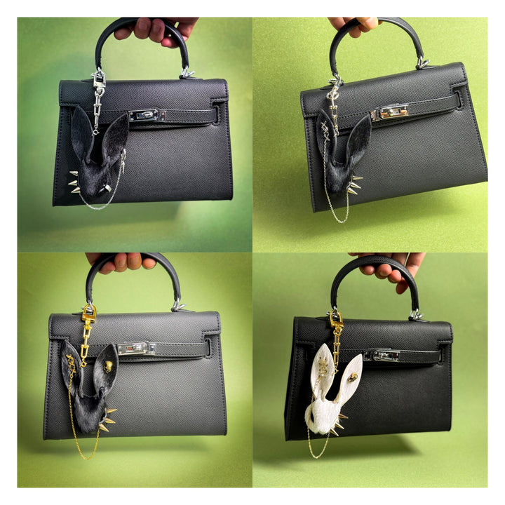 Dark Gothic Horsehair Bunny Bag Charm — product photograph 6