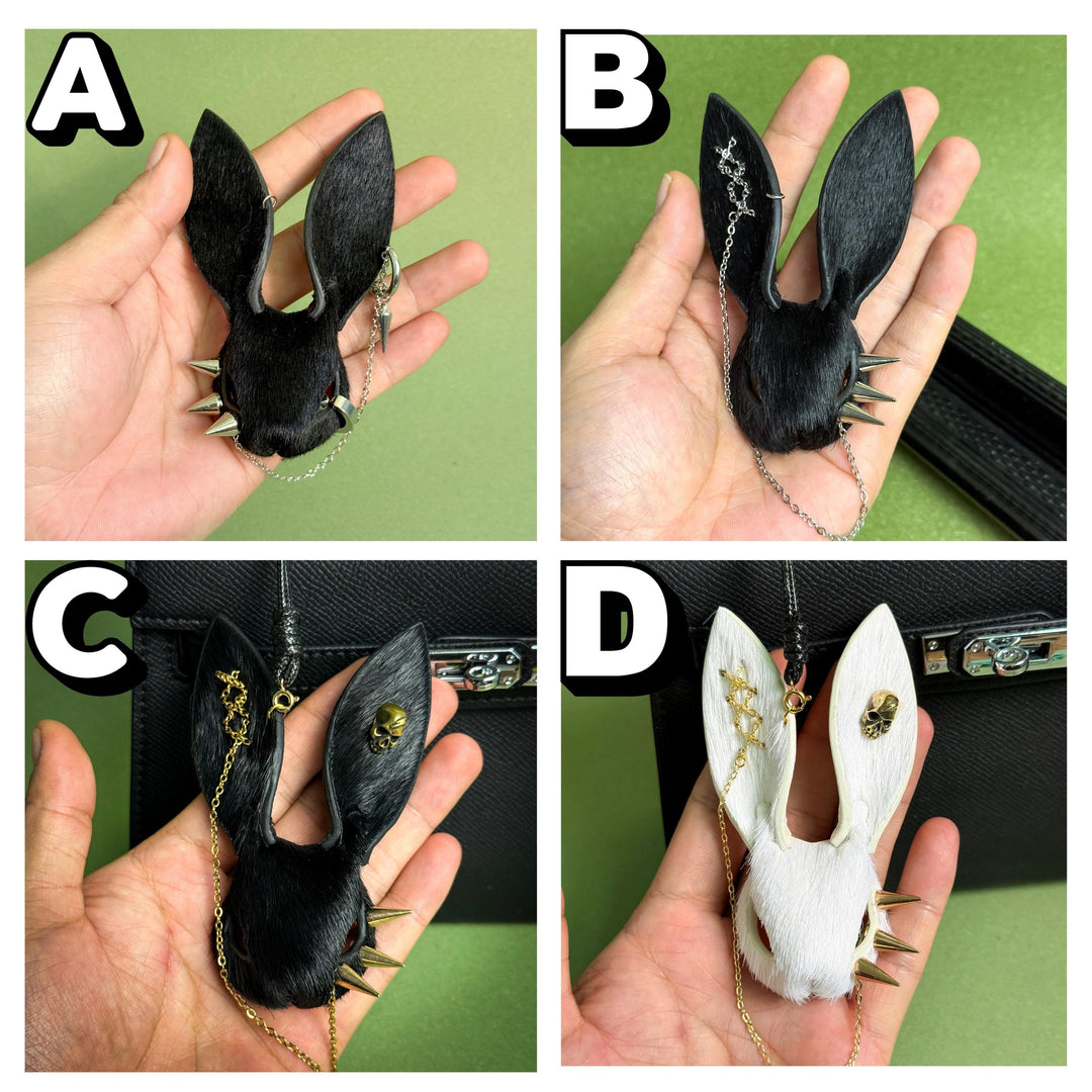 Dark Gothic Horsehair Bunny Bag Charm — product photograph 5