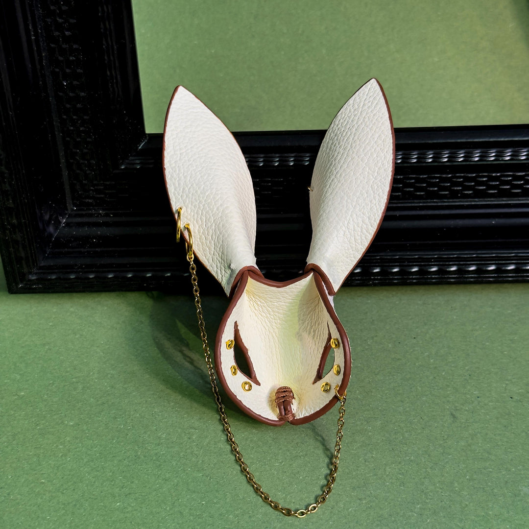 Cream & Chestnut Horsehair Bunny Bag Charm — product photograph 12