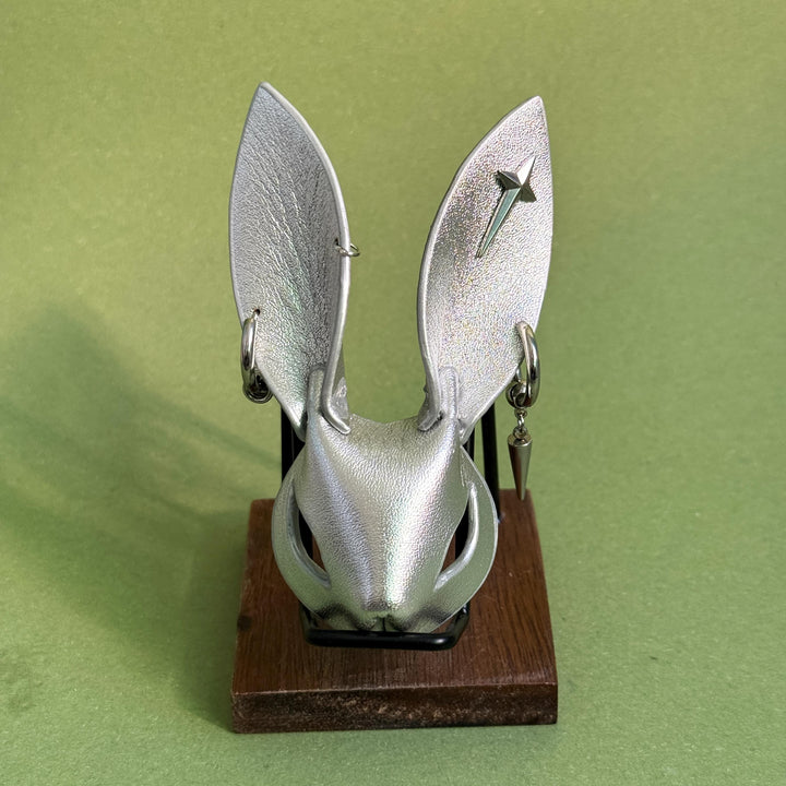 Silver Lambskin Bunny Bag Charm — product photograph 8
