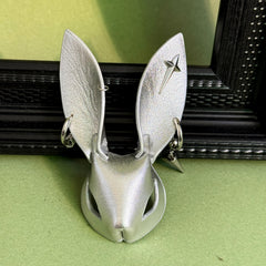 Silver Lambskin Bunny Bag Charm — product photograph 9