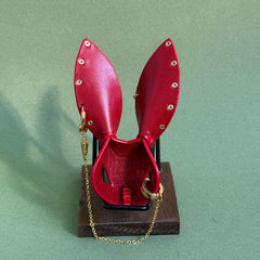 Glossy Red Lambskin Bunny Bag Charm — product photograph 5