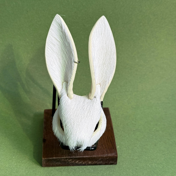 White Gothic Horsehair Bunny Bag Charm — product photograph 10