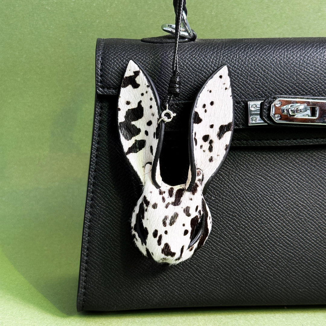 Horsehair Bunny Bag Charm with Contrast Edges — product photograph 1