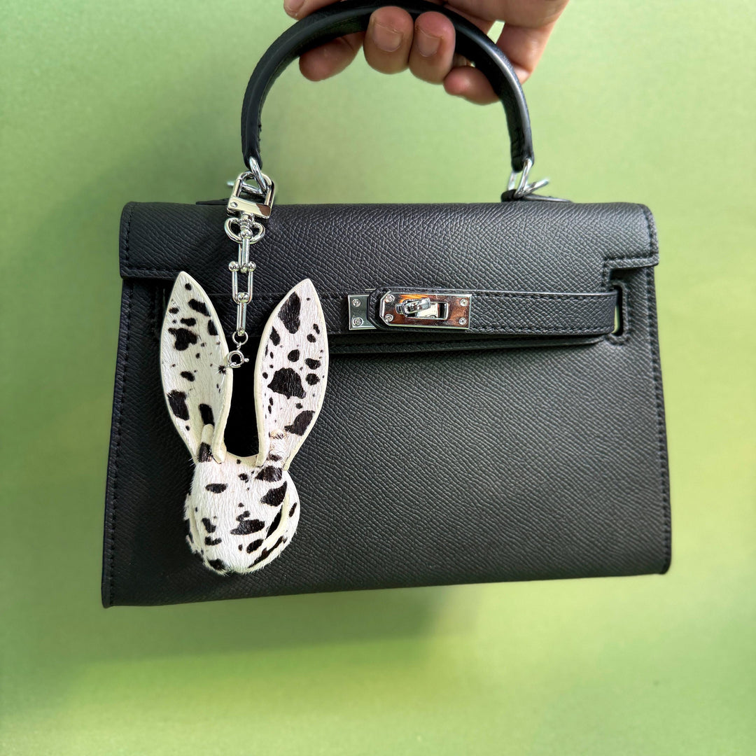 Horsehair Bunny Bag Charm with Contrast Edges — product photograph 4