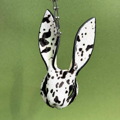 Horsehair Bunny Bag Charm with Contrast Edges — product photograph 13