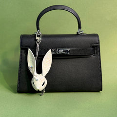 Fairycore White Snakeskin Bunny Bag Charm — product photograph 3