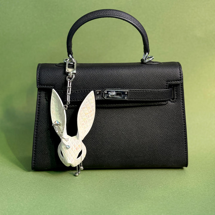 Fairycore White Snakeskin Bunny Bag Charm — product photograph 3
