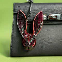 Dark Gothic Snakeskin Bunny Bag Charm — product photograph 1