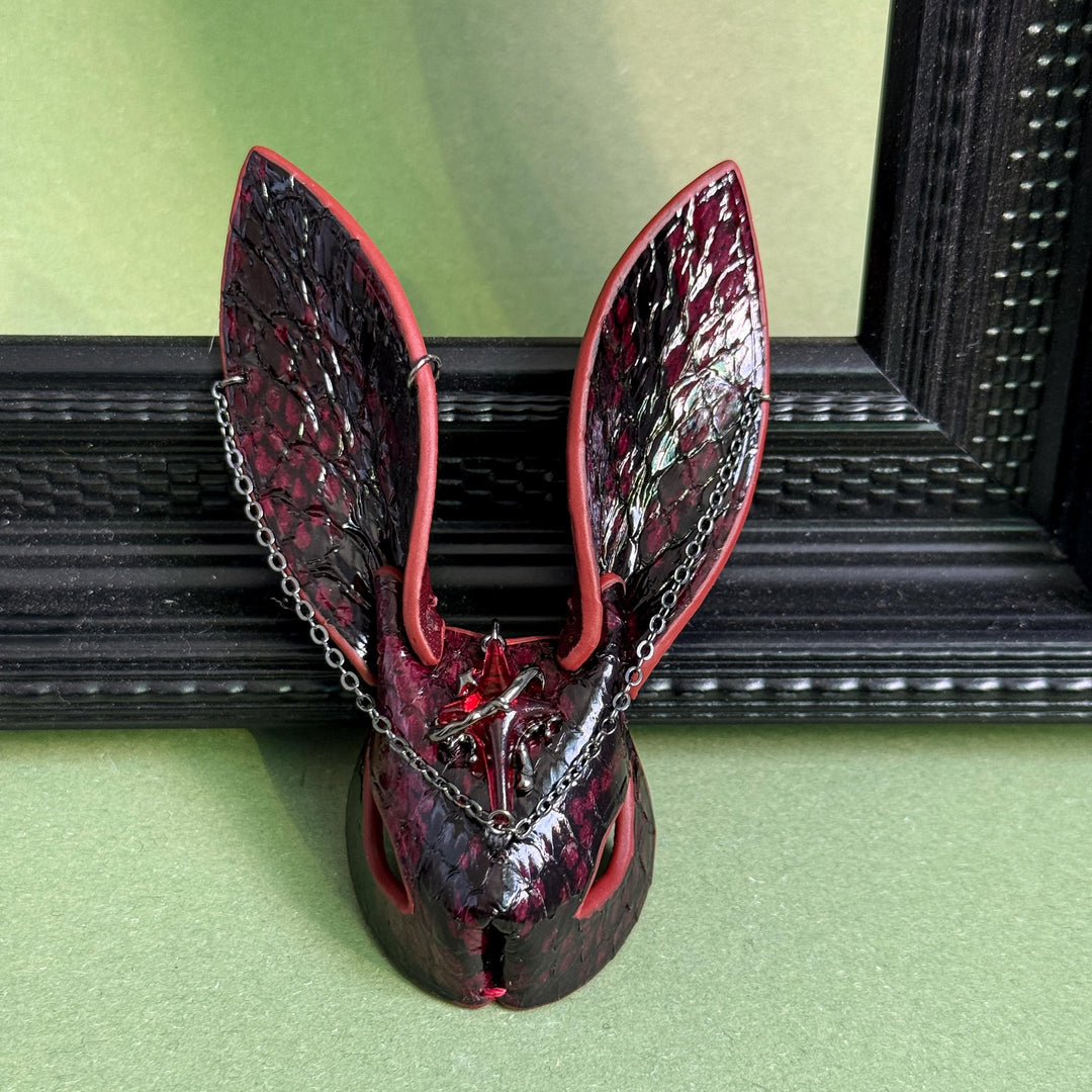 Dark Gothic Snakeskin Bunny Bag Charm — product photograph 8