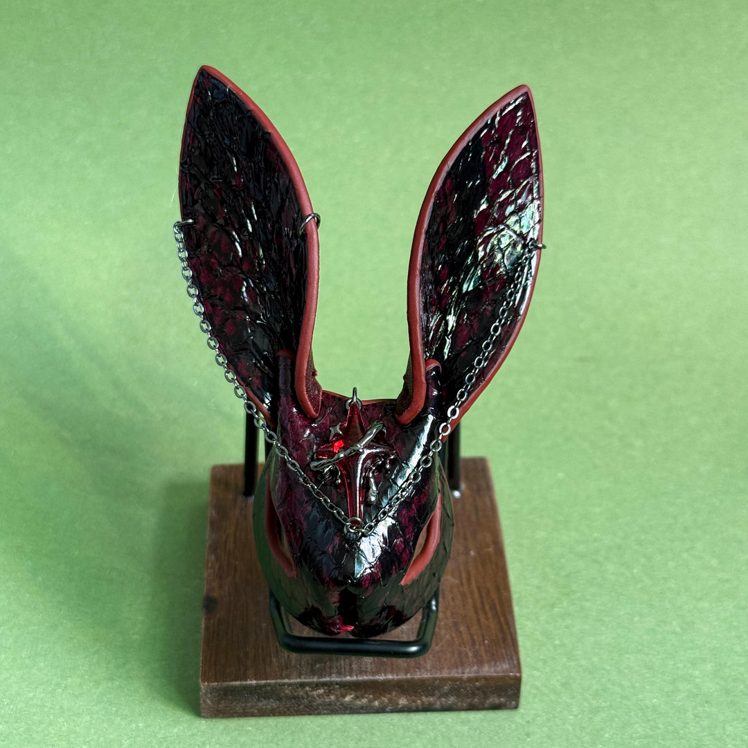 Dark Gothic Snakeskin Bunny Bag Charm — product photograph 9