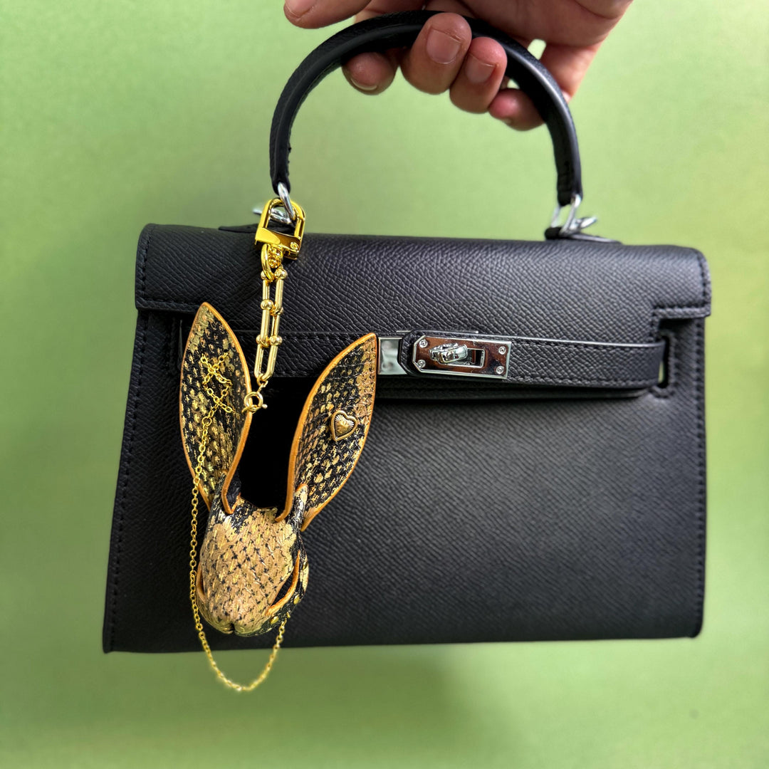 Gold Snakeskin Bunny Bag Charm — product photograph 5
