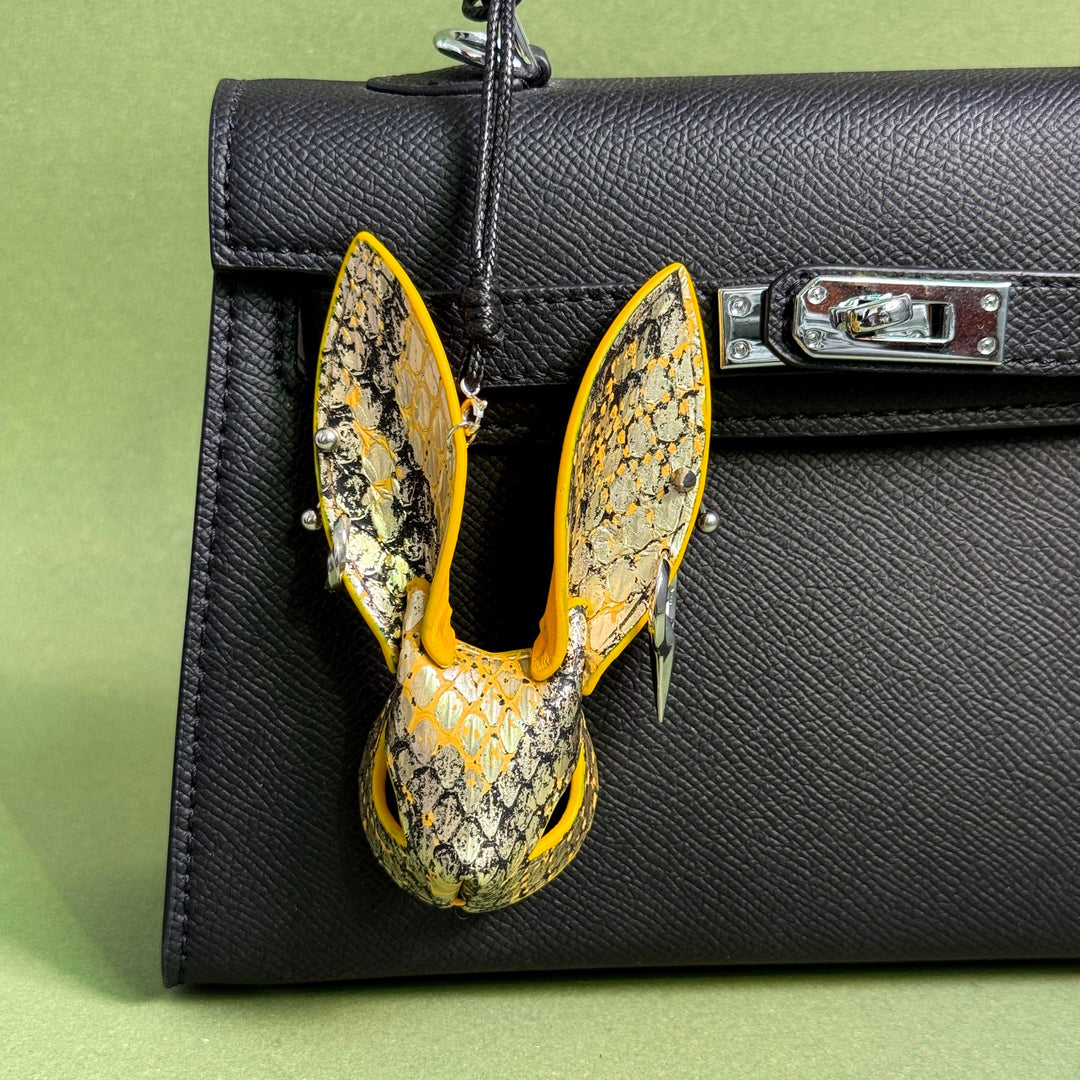 Gothic Lambskin & Snakeskin Bunny Bag Charm — product photograph 1