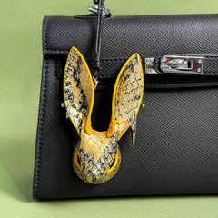 Gothic Lambskin & Snakeskin Bunny Bag Charm — product photograph 1