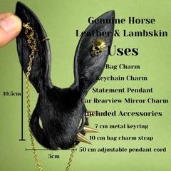 Black Gothic Leather Bunny Bag Charm — product photograph 6
