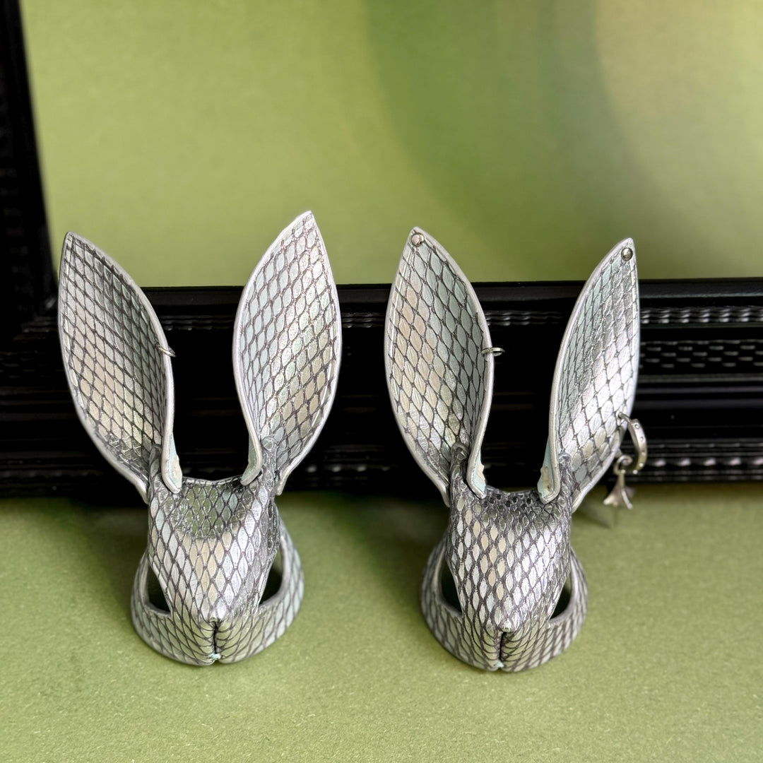 Silver Snake & Lambskin Bunny Bag Charm — product photograph 12