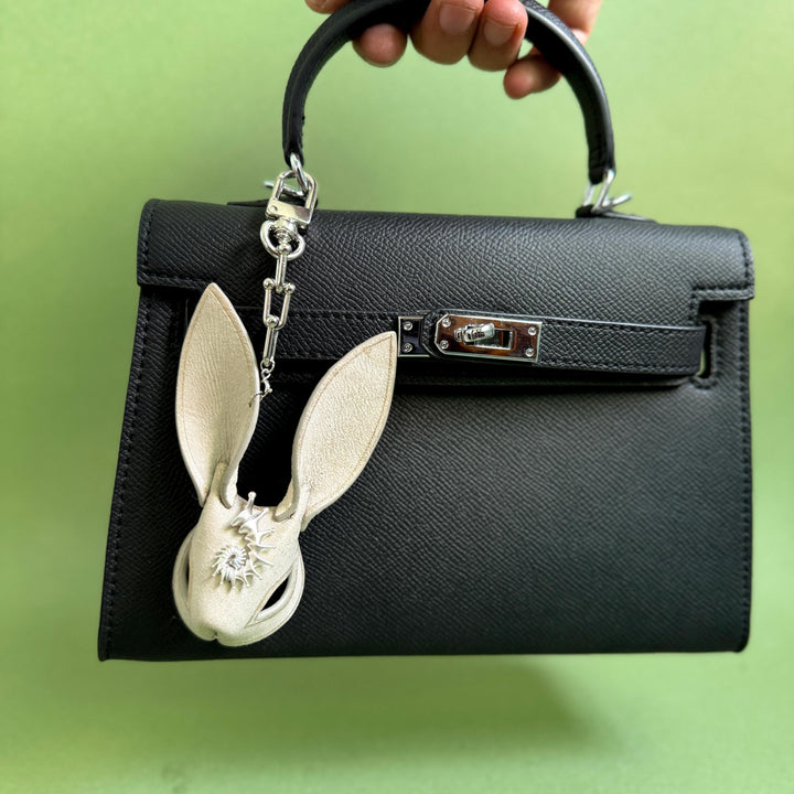 Gold & Silver Sun Leather Bunny Bag Charm — product photograph 5