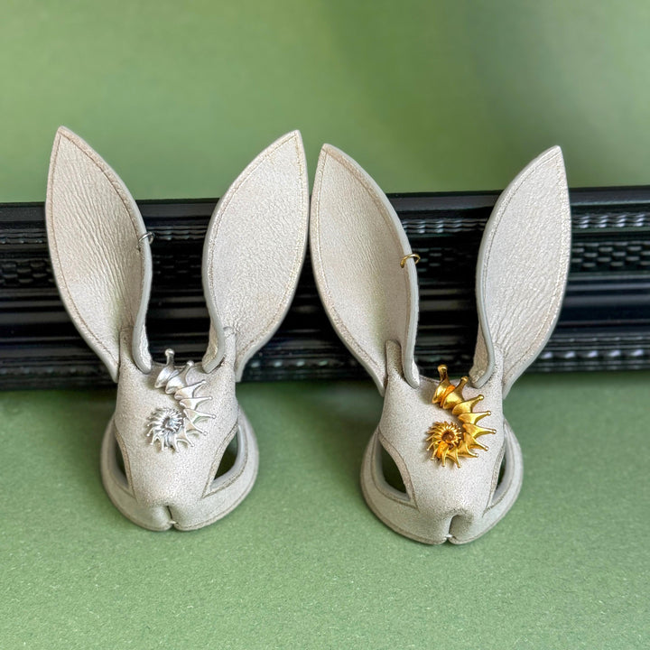 Gold & Silver Sun Leather Bunny Bag Charm — product photograph 13